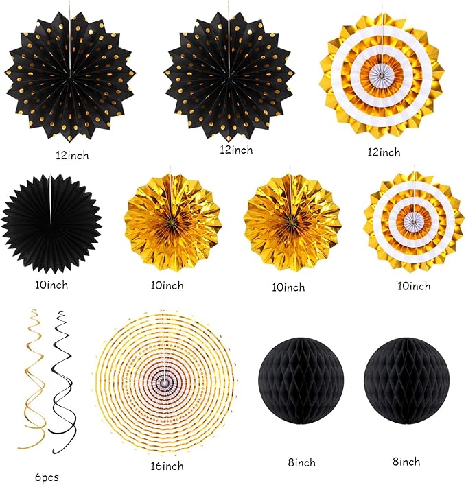 Black-Gold Graduation Party-Decorations - Image 2