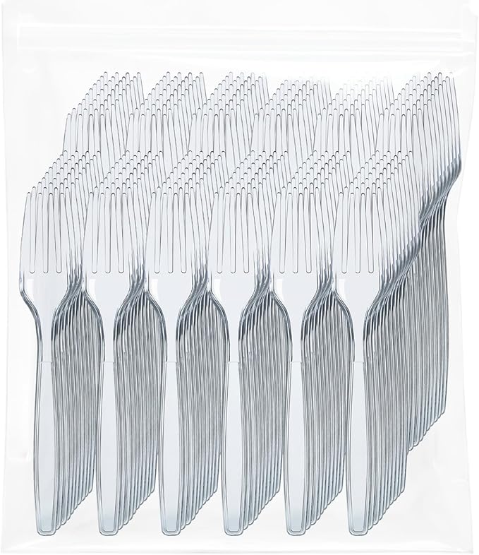 Prestee 500 Clear Plastic Forks by Prestee