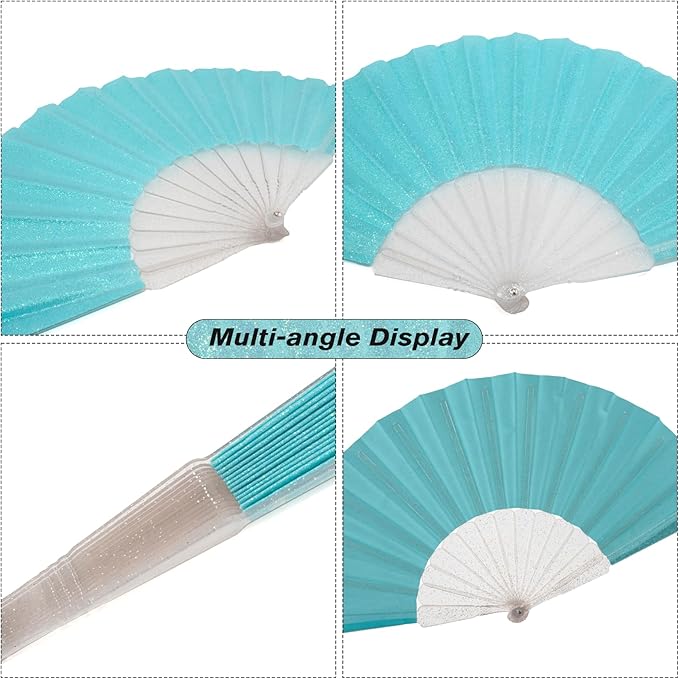 24 Pack Handheld Fan, Folding Hand Glitter Fan - Image 5