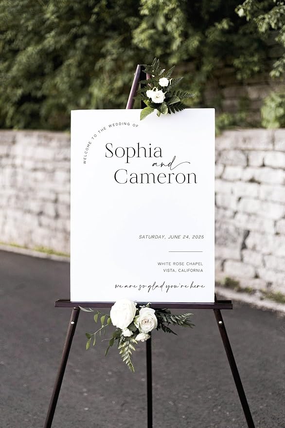Generic Wedding Sign, 18x27 inches, Modern Minimalist Style, Welcome To Wedding by Custom