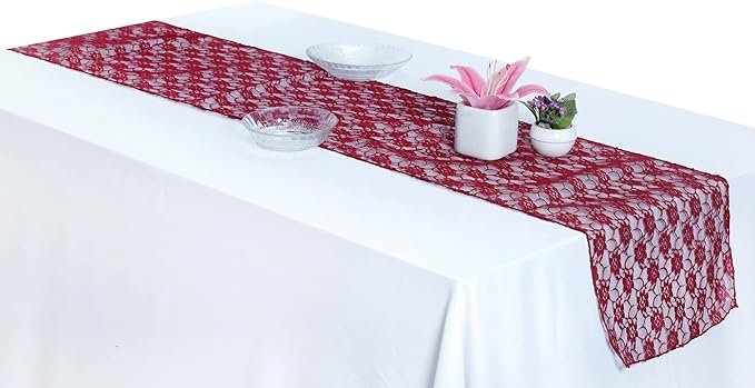 MDS Pack of 25 Wedding 12 x 108 inches Lace Table Runner - Image 3