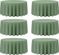 BRILLMAX 6 Pack Sage Green Round Tablecloths 132 Inch by BRILLMAX