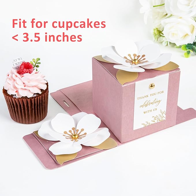FEIYI 20 PCS Dusty Rose Gift Boxes, 3 In 1 Favor Boxes - Image 4