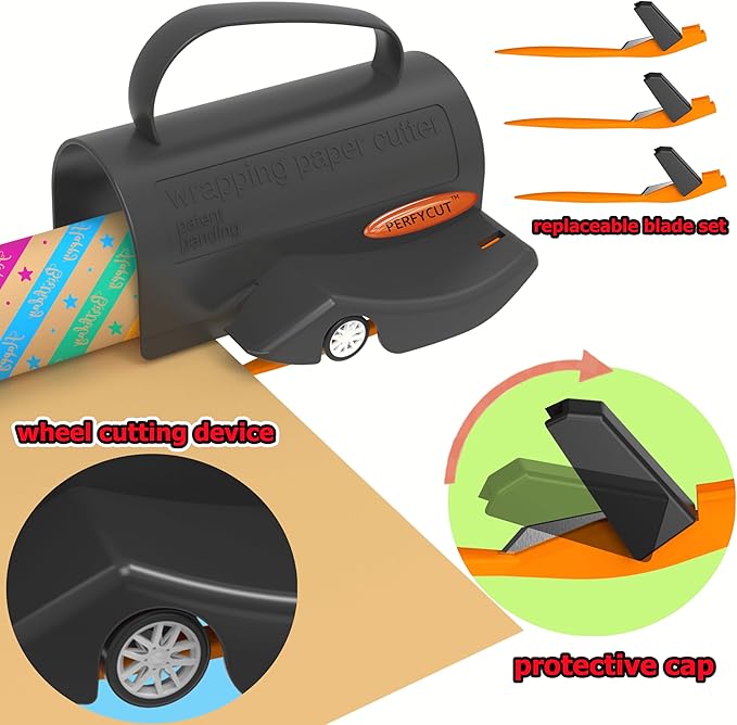 Wrapping Paper Cutter with 3 Replaceable Blade Sets - Image 6