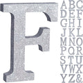 TONIFUL 8 Inch Silver Glitter Letter F Table Centerpiece A-Z Silver Birthday by TONIFUL