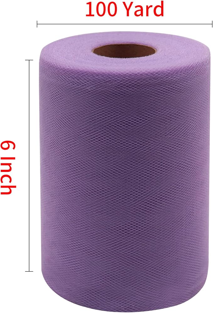 Lavender Tulle Fabric Rolls 6 Inch by 100 Yards Fabric Spool Tulle Ribbon - Image 4