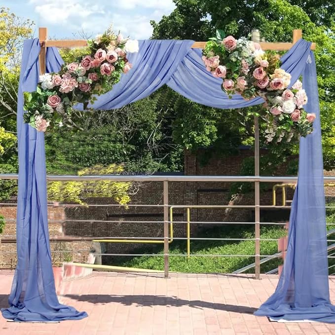 Wedding Arch Draping Fabric 20 Ft Periwinkle Color Chiffon Drapes by CHHEART