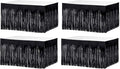 4 Pack 29x108 Inch Metallic Foil Fringe Tinsel Table Skirts by Clayghsen