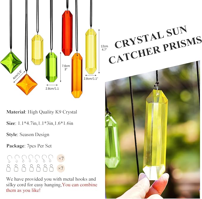 HDCRYSTALGIFTS 7PCS Crystal Prisms Suncatcher - Image 6