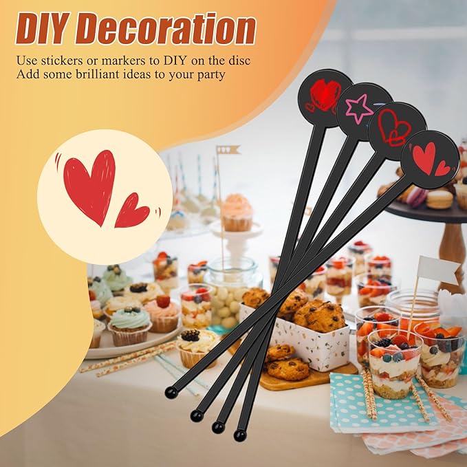 240Pcs Drink Stirrers Cocktail, 7 Inches Disposible Plastic Swizzle Sticks - Image 6