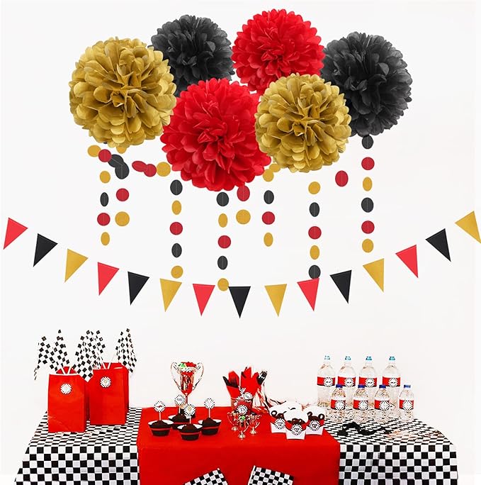 Red-Black Gold Casino-Theme Graduation Party-Decorations - Image 7