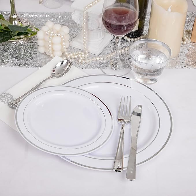 SUT 600PCS Silver Plastic Silverware, Plastic Silverware Heavy Duty, Disposable - Image 4