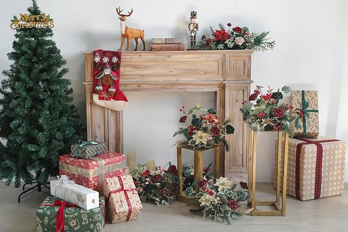 Serra Flora Artificial Christmas Flowers Greenery Combo Box Set Faux Flowers - Image 5