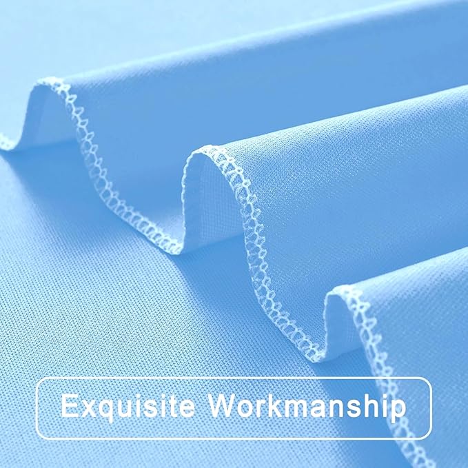 50 ft x 10 ft Wrinkle Free Blue Backdrop Curtain Panels, Polyester Photography - Image 7