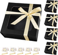 Black Gift Boxes with Window, 7.5"x7.5"x3.1" Bridesmaid Boxe by TIACABO