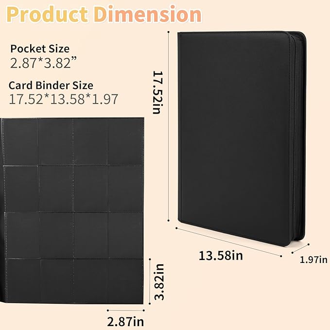 Premium 1000+ Pockets Trading Card Binder, 16-Pocket Ringless Side-Loading Album - Image 6