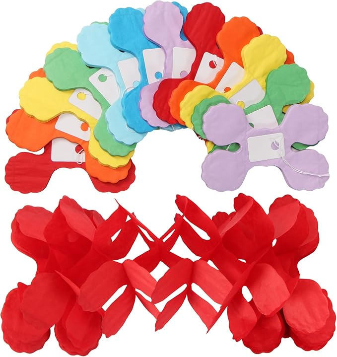 Rainbow Red-Orange Green-Blue Purple Streamers Garland - Image 4