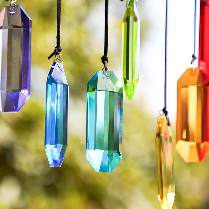 HDCRYSTALGIFTS 7pcs Crystal Suncatcher Prisms 3'' Indoor Window Hanging - Image 6