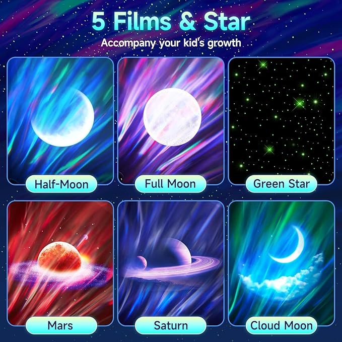 One Fire Northern Lights Projector, 16Color Galaxy Projector - Image 4