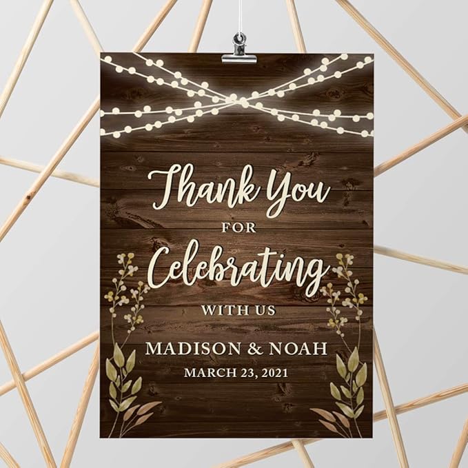 Andaz Press Personalized Extra Large Wedding Easel Party Sign, 12x18-inch - Image 2