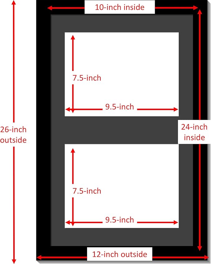 Creative Picture Frames 14X20Bk-B Black Vertical Double Diploma Frame - Image 2