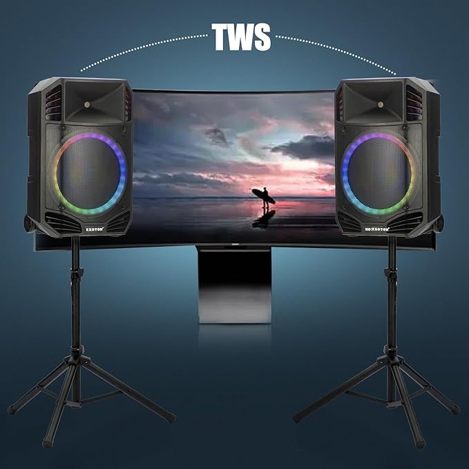 EXOTON S-1501 15 Inch Portable Rechargeable PA Speaker - 1600W - Image 7