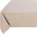 Fitable Faux Linen Tablecloth Square Wrinkle Resistant Fabric Neutral Table by Fitable
