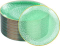 Rubtlamp 60 Pieces Green Gold Plastic Plates by Rubtlamp
