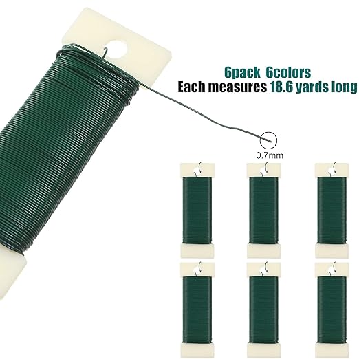 6 Rolls 112 Yards Floral Flexible Paddle Wire Floral Bind Wire - Image 2