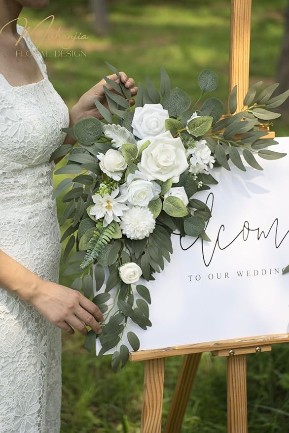 Wedding Sign Faux Flower Swag for Ceremony Party Reception Entrance Floral - Image 7
