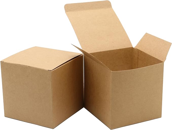 25 Pcs Brown Paper Gift Boxes, Small Candy Boxes Bulk, Goodie Treat Boxes by Oletx