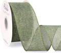 Ribbli Sage Green Burlap Wired Ribbon, 2-1/2” Inch x Continuous 20 Yard by Ribbli