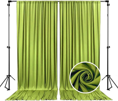 10 x 7 Feet Olive-Green Backdrop Curtain by ZEBMOON