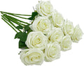 Artificial Rose 10pcs Open Flower Bouquet Faux Rose Stems by IUKnot