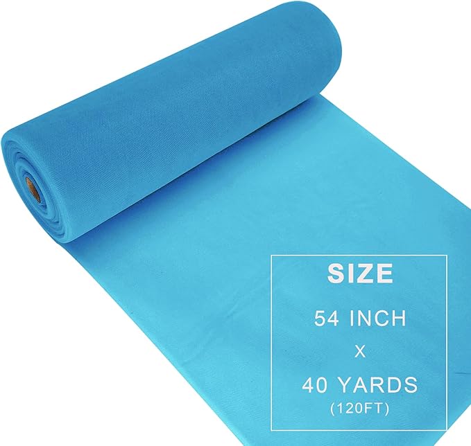 Turquoise Tulle Fabric Roll Spool Bolt Large Tulle Wedding Party Decoration - Image 3