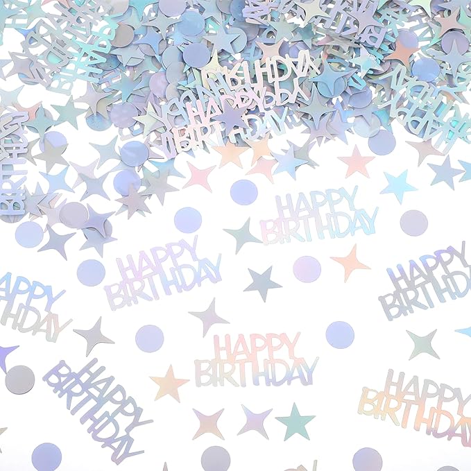 Birthday Confetti for Table, Glitter Birthday Confetti Metallic Foil Sprinkles by Unknown