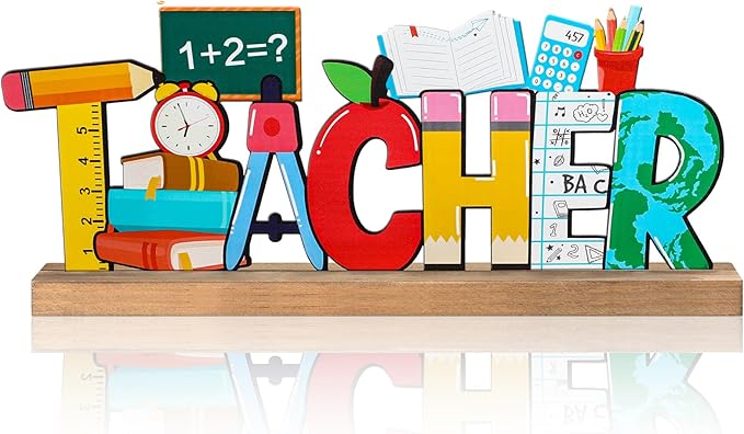 Back to School Metal Sign Teacher Appreciation Table Decor Holiday Tiered Tray by thebeautifuldecoryouwant