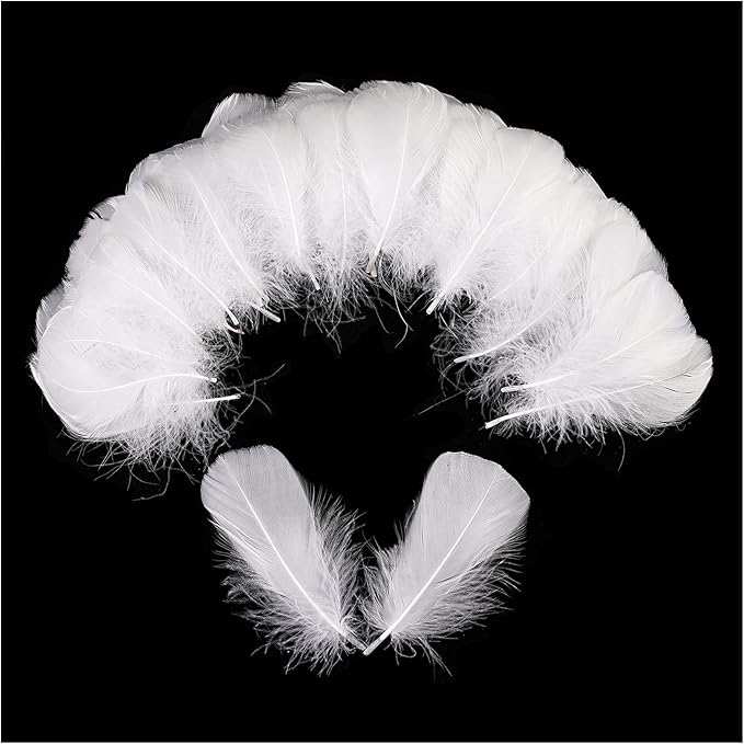 THARAHT 360pcs White Feathers 3-5 inch Craft Feathers Assorted Rainbow Colors by THARAHT