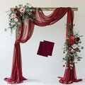 Wedding Arch Draping Fabric 2 Panels 28.7" x 20FT Burgundy Sheer Chiffon by Xiomot