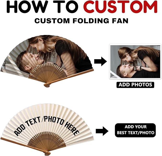 Decorative Folding Fans Personalized Fans Custom Fans Handheld Clack Fans - Image 2