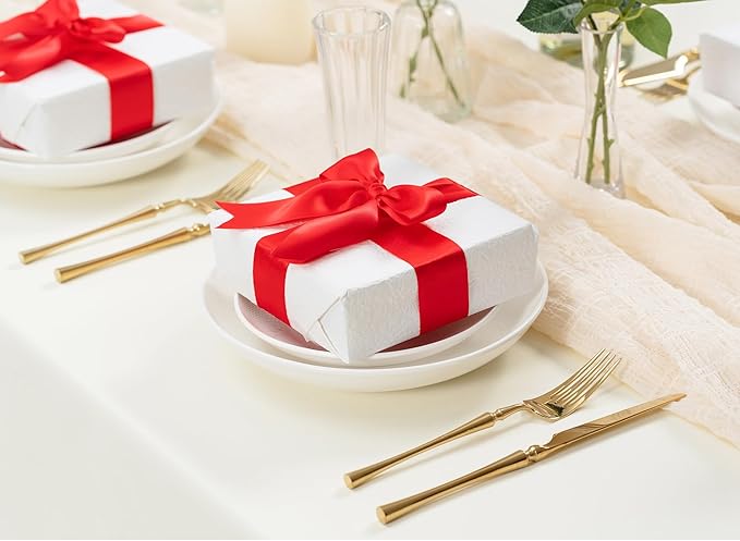 Red Satin Ribbon 1-1/2 Inch x 50 Yards Double-Faced Ribbons - Image 5