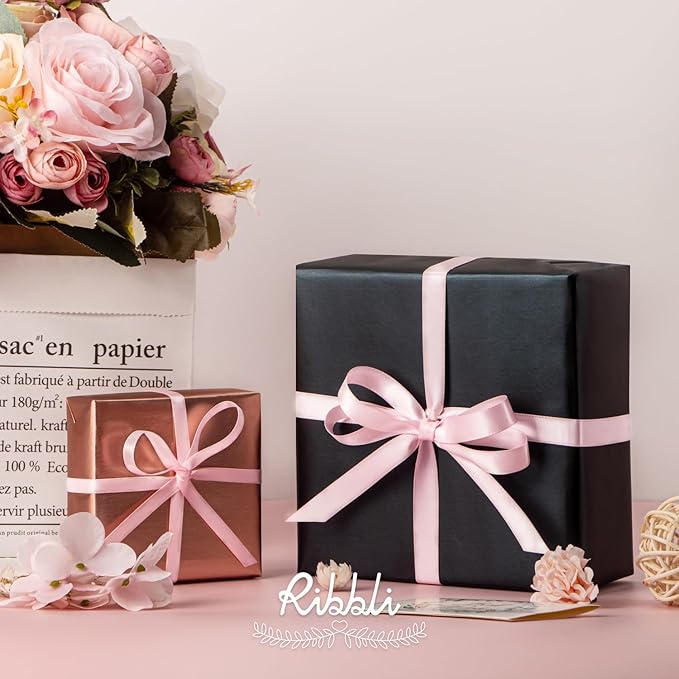 Ribbli Light Pink Satin Ribbon Double Faced Satin 1/2 Inch x Continuous 100 - Image 3