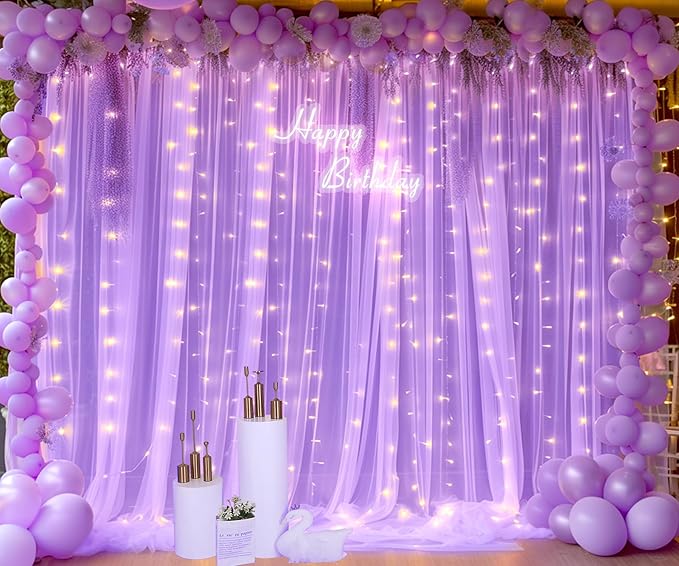 Lavender Tulle Photo Backdrop Curtain - Image 4