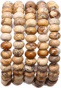 Natural Brown Picture Jasper Stone Rondelle 5x8mm Loose Semi Gemstone Beads by Beadia
