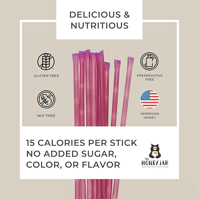 The Honey Jar Raspberry Flavored Honey Sticks - Image 4