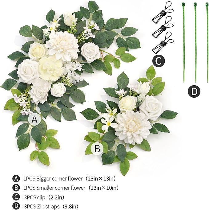 Wedding decor Welcome Sign Flower Backdrop Garland - Image 3