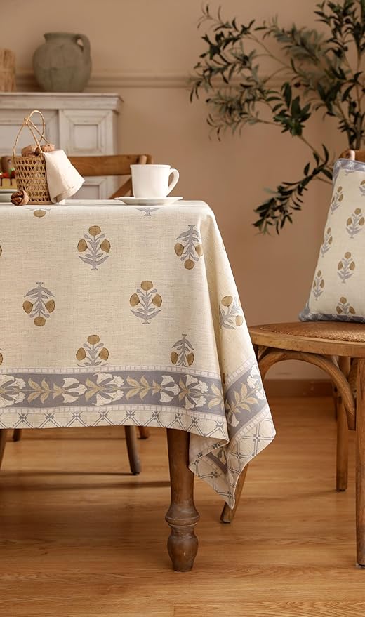 patdrea Designer Beige Extra Long Tablecloth - Image 9