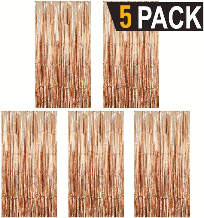 GOER 3.2 ft x 8.2 ft Metallic Tinsel Foil Fringe Curtains Party Photo Backdrop - Image 2