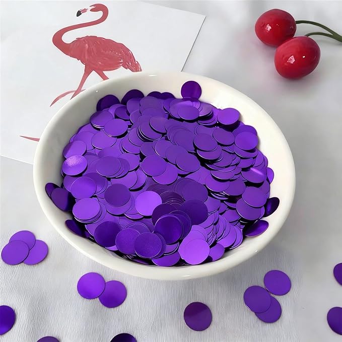 Purple Round Foil Metallic Confetti - Image 5