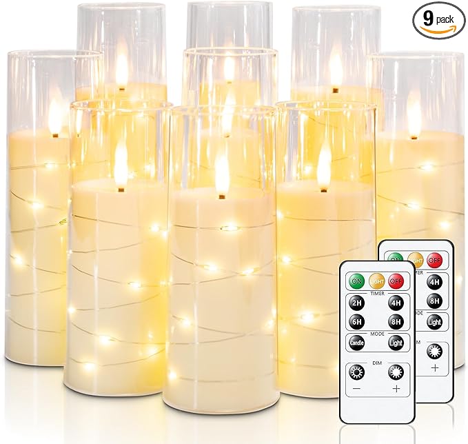 Raycare Flameless Candle with Remote Timer – 9 Flickering Acrylic Battery by Raycare